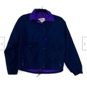 LL Bean Vtg Full Zip Snap Windbreaker Jacket Light